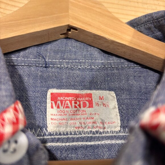 Vintage 70s Montgomery Ward Shirt Womens Medium Chain Stitched Mushrooms - Picture 5 of 15